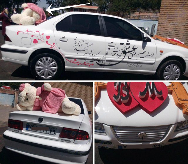 تزیین ماشین عروس با عروسک سکسی بی حجاب Gooya News 